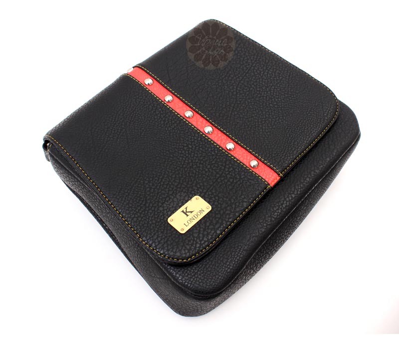 Vogue Crafts & Designs Pvt. Ltd. manufactures Black and Red Sling Bag at wholesale price.